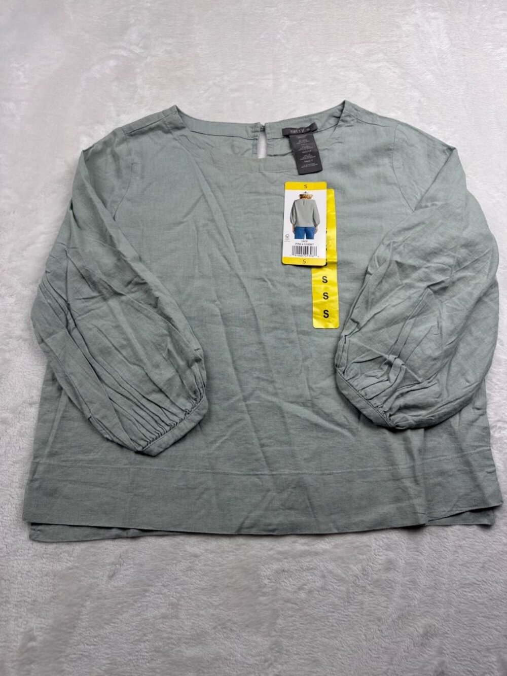 Matty M Sage Green Blouse With Balloon Sleeves - Women’s Small